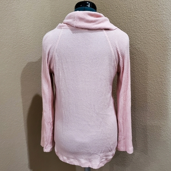 MAEVE BY ANTHROPOLOGIE BLUSH PINK SWEATER COWL NECK BELL SLEEVE TUNIC WOMEN XS - Picture 2 of 16